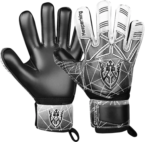 Miniatura 14 de Keeperking - Guantes de portero de fútbol para niños, jóvenes y adultos, palmas de agarre fuerte de látex con espinas removibles para la protección
