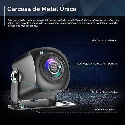 Miniatura 2 de PixelMan Cámara de respaldo, AHD 1080P de metal de 170 grados gran angular cámara de retrovisión trasera, PMD2A-S visión nocturna transparente IP69