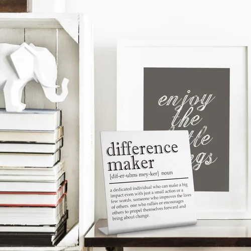 Miniatura 4 de Difference Maker - Letrero de decoración de oficina para mujer, regalos de agradecimiento para profesores, mentores, líderes, entrenadores, jefes