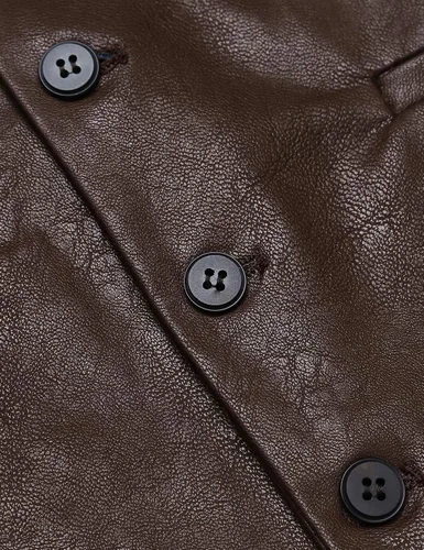 Miniatura 6 de COOFANDY Chaleco de cuero para hombre estilo casual estilo occidental ligero con cuello en V chaleco