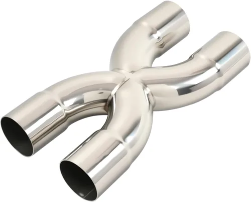Punta de escape X Tubo de 2.25 pulgadas de diámetro de entrada/salida | Punta de silenciador, tubo cruzado X soldadura de acero inoxidable pulido,