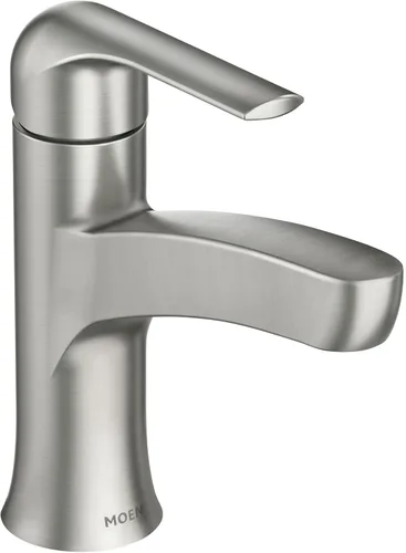 Miniatura 3 de Moen Tilson Spot Resist 84565SRN - Grifo de fregadero de baño de níquel cepillado con una manija con placa opcional, 84565SRN cepillado níquel