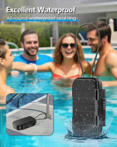 Miniatura 2 de AMIR Caja de seguridad portátil, caja de seguridad con candado de combinación y código, caja de seguridad mini impermeable antirrobo para viajes