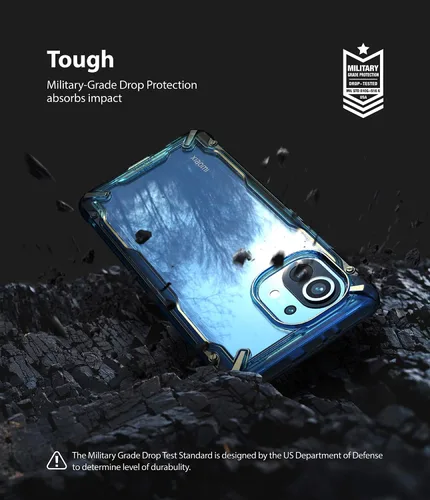 Miniatura 4 de Ringke Fusion-X - Funda compatible con Xiaomi Mi 11, diseño de protección de bordes resistente a los arañazos, color azul espacial Azul (Space Blue)