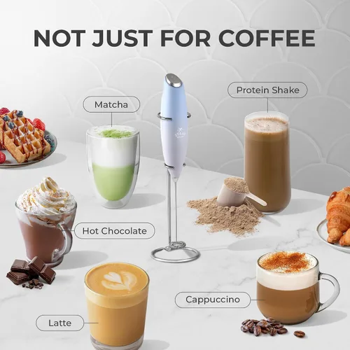 Miniatura 400 de Zulay Milk Boss Espumador de leche potente manual, hace espuma para latte, batidor para mezclar bebidas, café, miniespumador para capuchino, frappé