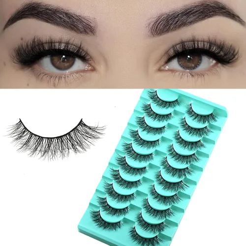Miniatura 13 de APCYUST Pestañas postizas Wispy, pestañas naturales de visón, tiras de pestañas de visón, aspecto natural, pestañas falsas semi-Wispy, paquete