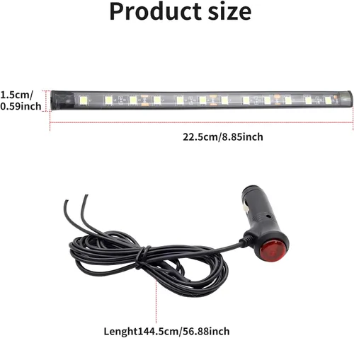 Miniatura 2 de Kit de iluminación ambiental para automóvil, 2 unidades, bajo brillo, con encendedor de cigarrillos, luces LED subterráneas de 12 V, luz