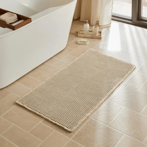 Miniatura 22 de Triohero Tapete de baño con diseño de gofre, tapete de baño pequeño y bohemio, antideslizante, lavable, ultra suave, súper absorbente, de secado