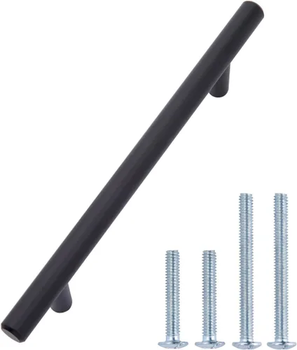 Miniatura 13 de Amazon Basics Manija Euro Bar para gabinete (1/2 pulgada de diámetro), 5.38 pulgadas de longitud (centro de agujero de 3 pulgadas), champán dorado