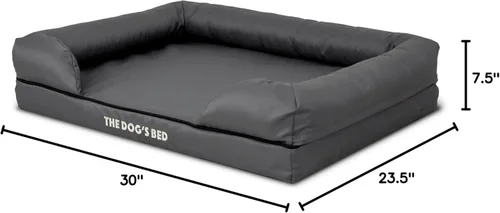 Miniatura 10 de The Dog's Bed - Cama ortopédica de espuma viscoelástica para perros medianos, colchón de soporte de alta densidad, entrada frontal baja, funda negro