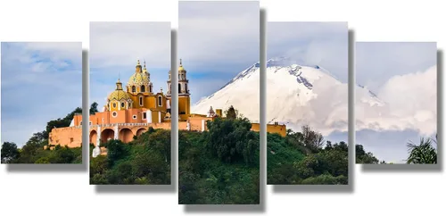 Miniatura 11 de Arte de pared con bandera de México para sala de estar, pintura de pared con textura envejecida y colorida de la bandera de México, 3 piezas