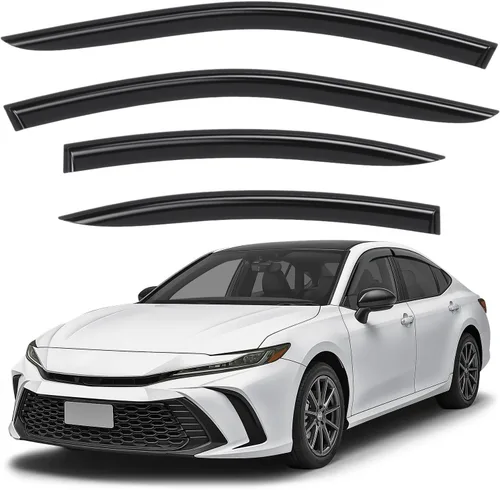 Miniatura 15 de Deflectores de ventana tintados ahumados con cinta adhesiva para ventana lateral, deflectores de lluvia compatibles con Honda Pilot 2016-2022 - 4