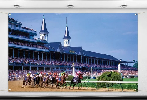 Miniatura 6 de Nepnuser Telón de fondo para cabina de fotos de Kentucky, carreras de caballos, Churchill Downs, para interiores y exteriores, fiesta, fotografía