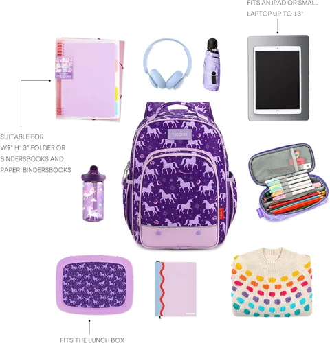 Miniatura 6 de mibasies Mochila para niñas pequeñas, mochila para niñas, preescolar jardín de infantes y escuela primaria, Horóscopo Unicorni, Niños-16L US