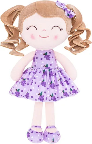 Miniatura 13 de Gloveleya Muñeca Baby Dolls Soft Rag Doll Baby Girl Regalos Curly Spring Girl - Naranja 9 pulgadas