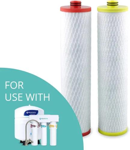 Miniatura 3 de Aquasana Cartuchos de filtro de repuesto (etapas 1 y 3) para sistema de filtro de agua de ósmosis inversa OptimH20 para debajo del fregadero,