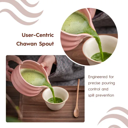 Miniatura 4 de MatchAiA Juego de batidor de matcha, cuenco de cerámica, batidor de bambú con soporte, tamiz, cuchara Schima, soporte para cuchara y toalla de té