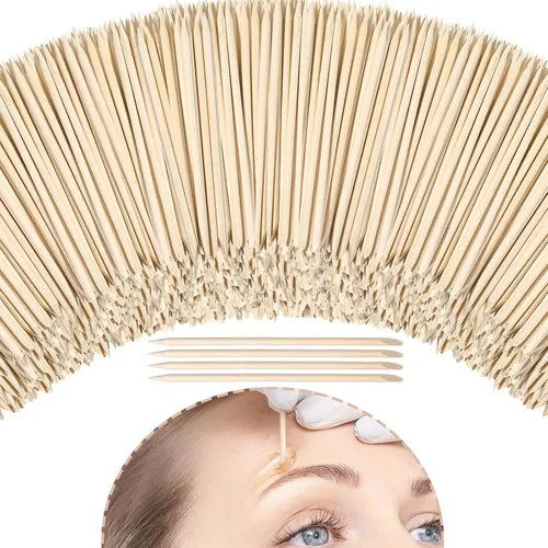 Miniatura 9 de Demissle Palitos de cera de madera para cejas, mini aplicador de depilación, labio, nariz, ceja, artesanía, pequeña espátula facial para depilación