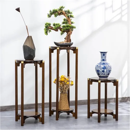 Miniatura 4 de Soporte de madera para plantas de bonsái, soporte de flores para decoración de sala de estar, balcón, piso de varias capas, almacenamiento antiguo