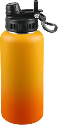 Miniatura 40 de Botella de agua aislada de 22 onzas, tapa 2 en 1 a prueba de fugas (sorbo/pajilla) + asa, botella de acero inoxidable para deportes, viajes, trabajo