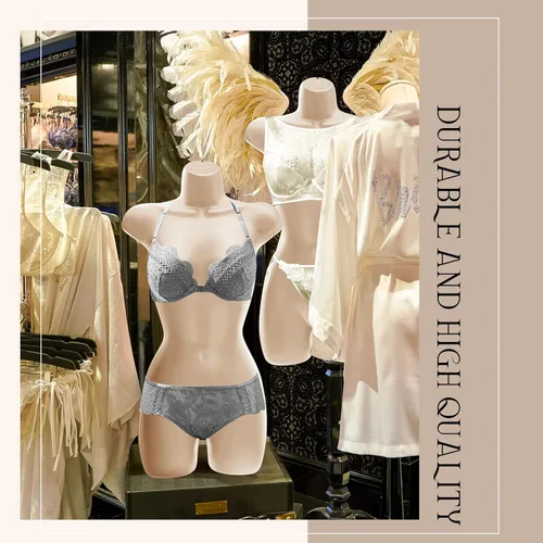 Miniatura 4 de Kigley Maniquí femenino de 12 piezas para colgar en forma de torso y espalda hueca, color carne, maniquí de ropa de plástico grueso con gancho
