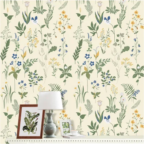 Miniatura 11 de Papel tapiz para despegar y pegar, papel tapiz floral bohemio de 17.5 x 78.7 pulgadas para dormitorio y baño, fácil de despegar, apto para inquilinos