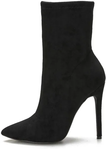 Miniatura 7 de CAMSSOO Botas de tobillo elegantes para mujer, con puntera puntiaguda, tacón alto, cómodas botas de media pantorrilla