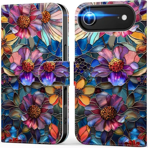 Miniatura 112 de DEENAKIN Funda tipo cartera para iPhone 15 con tarjetero + clip para efectivo, bloqueo RFID, protección contra caídas de grado militar y obras