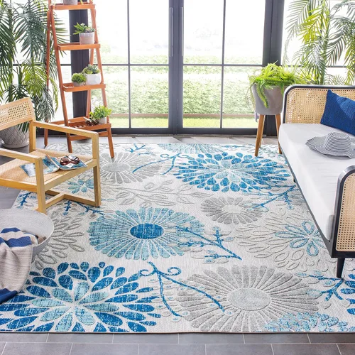Miniatura 13 de SAFAVIEH Alfombra Lavable para Exteriores Colección Cabana - Pasillo de 2' x 10', Crema y Rojo, No Desprende Pelusa y Fácil de Limpiar, Ideal