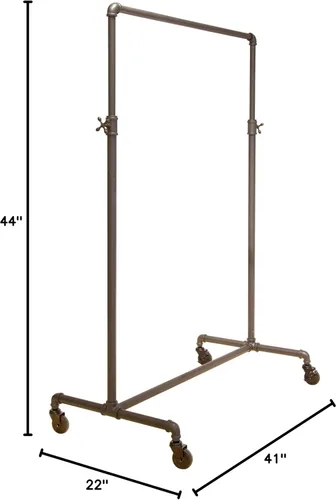 Miniatura 2 de Only Mannequins® Pipe Series - Perchero de ropa con ruedas de estilo de ballet ajustable de 2 vías, color gris antricita