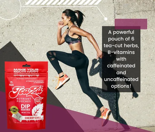 Miniatura 4 de Bolsas de energía TeaZa, salsa sin tabaco ni nicotina - Alternativa de tabaco y salsa energética masticable, inmersión saludable con sabor premium