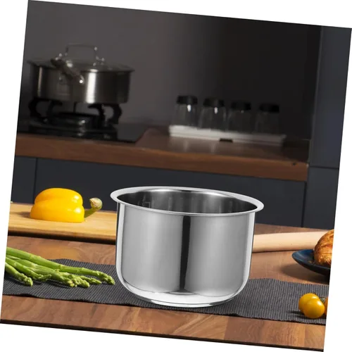 Miniatura 7 de Hemoton Recambio de olla de arroz de acero inoxidable para olla interior de 7.79 pulgadas, revestimiento universal de cocina con escala de medición