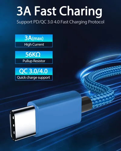 Miniatura 2 de Paquete de 2 cables de carga USB C de 6 pies para Motorola Moto G Fast/G Power/G Pure/G Stylus 5G, Moto G9 G8 G7 Play Power Plus Edge X4 Z4 Z3 Z2