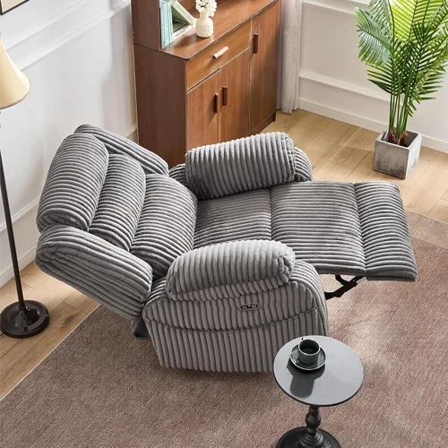 Miniatura 2 de SINCRUMI Silla Mecedora Reclinable con Respaldo y Masaje para Adultos con Calentamiento, Puerto de Carga USB y Tipo-C, Posición Infinita, Sillas