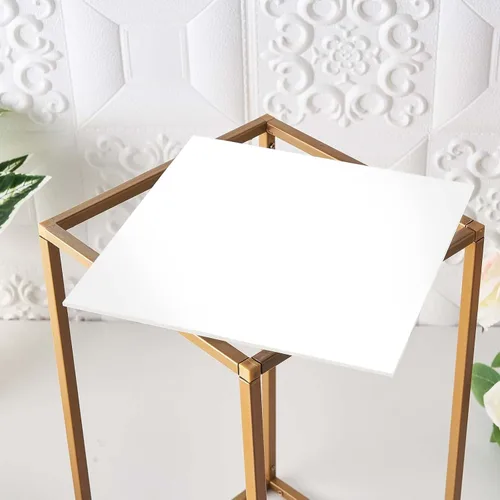 Miniatura 20 de Efavormart - Paquete de 2 soportes de metal para flores de boda de 12 pulgadas, soporte geométrico para centro de mesa Dorado