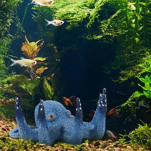 Miniatura 8 de Decoración de pulpo para acuario, vida marina artificial morada, dedos brillantes que mejoran el atractivo visual, adecuado para varias peceras