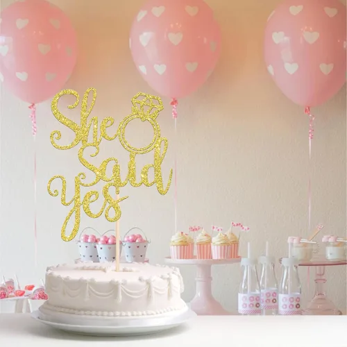 Miniatura 7 de 1 pieza de decoración de pastel con purpurina ensamblada con purpurina para celebrar bodas, compromisos, temática de cumpleaños, suministros