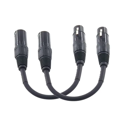 Miniatura 2 de WJSTN Cable de audio XLR hembra de 3 pines a macho XLR de 5 pines, cable adaptador DMX512, 6 pulgadas, paquete de 2