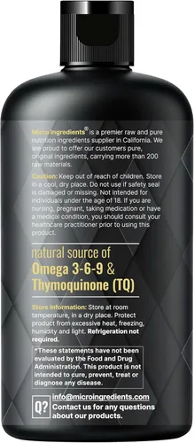 Miniatura 8 de Micro Ingredients Aceite de semilla negra orgánico, 16 onzas líquidas, prensado en frío de semillas de Nigella Sativa, rico en timoquinona y Omega 3