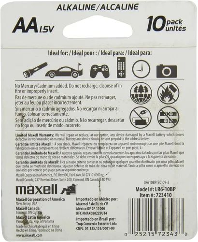 Miniatura 2 de Pilas alcalinas AAA Maxell 2, paquete de 10, 723410, computadora, 1, 1