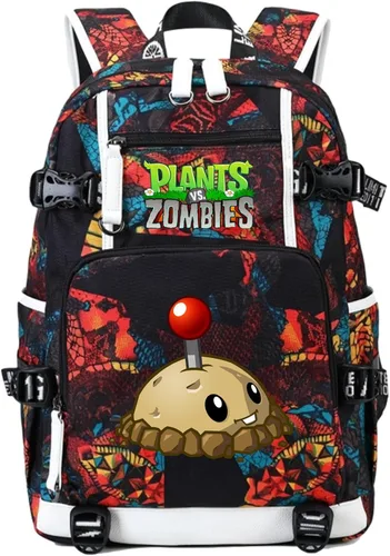 Miniatura 28 de ISaikoy Game Plants vs. Zombies - Mochila de hombro para libros, mochila escolar, mochila para computadora portátil, color rojo1