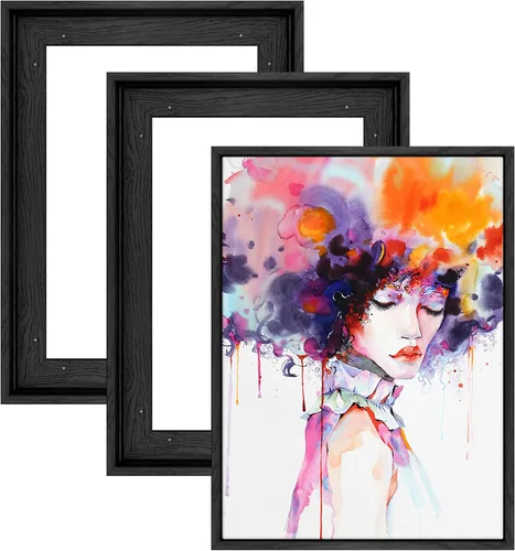 Marco flotante para pintura en lienzo de 5 x 7 pulgadas con 0.6 a 0.8" de profundidad, paquete de 3 marcos flotantes para impresiones en lienzo,