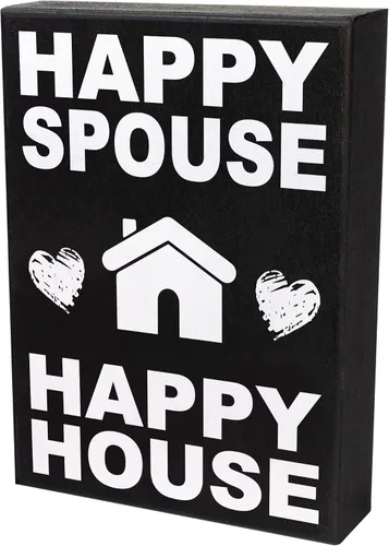 Miniatura 8 de JennyGems Cartel de Happy Spouse Happy House, regalos divertidos de boda, regalos para parejas, letreros de matrimonio, decoración para parejas