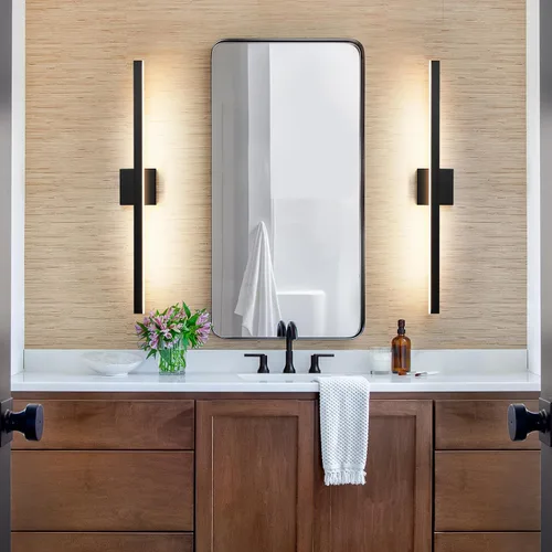 Miniatura 2 de KAISITE Luz de Baño Moderna Negra - Lámpara de Tocador LED Regulable de 5CCT de 24 Pulgadas para Espejo