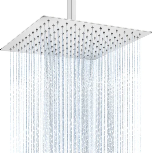 Miniatura 10 de Midanya Cabezal de ducha de lluvia, cabezal de ducha de lluvia grande de acero inoxidable de alta presión, cabezal de ducha cuadrado de cascada