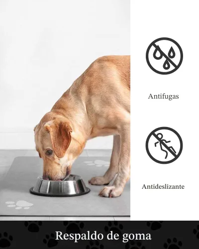 Miniatura 5 de Tapete para comedero de mascotas, absorbente, para tazón de alimentos y dispensador de agua del perro, no deja manchas, se seca rápido
