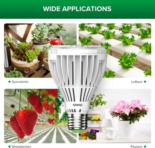 Miniatura 6 de Bombilla de cultivo LED equivalente a 250W SANSI, PAR25 30W 5000K+660nm Bombilla de cultivo de espectro completo para plantas de interior, 25,000
