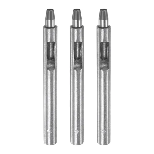 Miniatura 40 de HARFINGTON 2 piezas de perforador de cuero de 0.031 in recto, redondo, ojal, remache a presión, fijador para cuero, artesanía, ropa, bolso, cortina