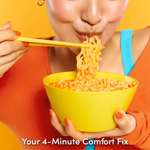 Miniatura 3 de Ramen con queso - Ramen de sopa picante de queso cheddar Audaz, Cheesy Heat, especias estilo coreano 3.92 oz (paquete de 8)