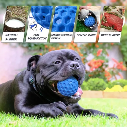 Miniatura 2 de Pelotas chirriantes para perros, juguetes indestructibles para perros masticadores agresivos de razas grandes/medianas, juguetes interactivos